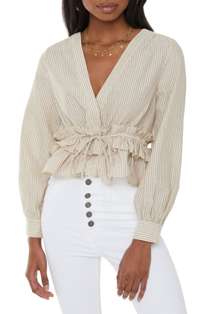 VICI x Nordstrom Stripe Ruffle Waist Top