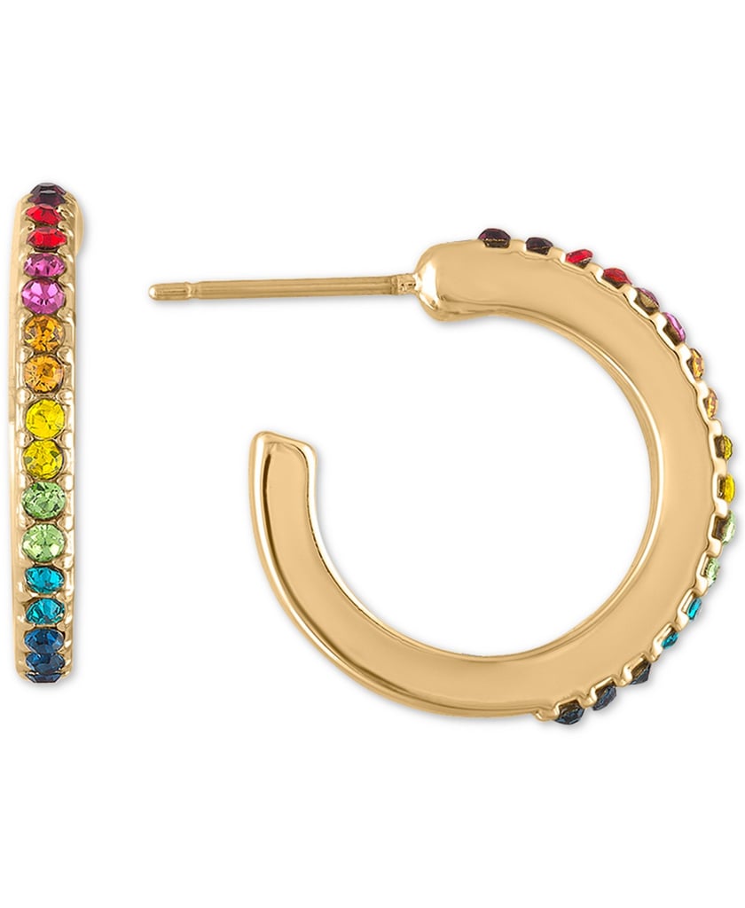 Rachel Rachel Roy Gold-Tone Multicolor Pavé Extra Small Hoop Earrings