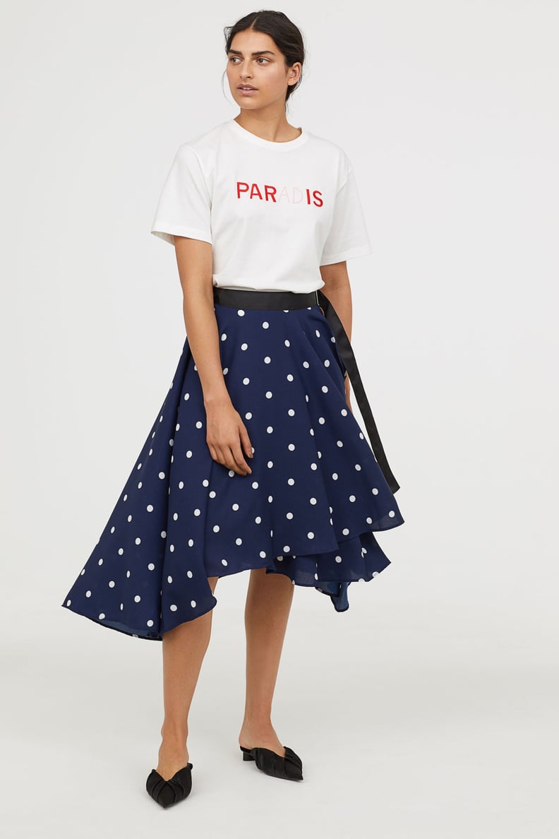 H&M Wide-Cut Wrap-Front Skirt