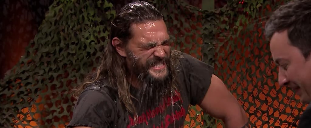 Jason Momoa Playing Water War With Jimmy Fallon Video