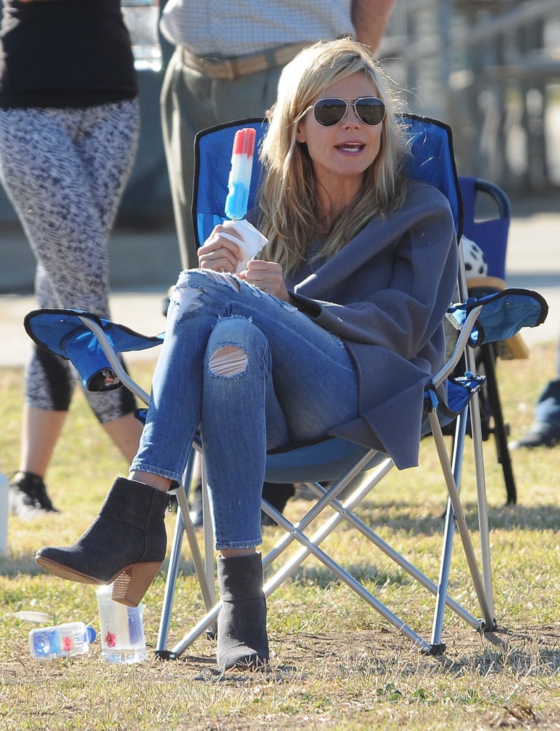 Heidi Klum and Seal Kissing at Kids' Football Game