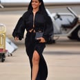 Rihanna Had a Major Angelina Jolie Leg Moment in This Sexy Black Skirt