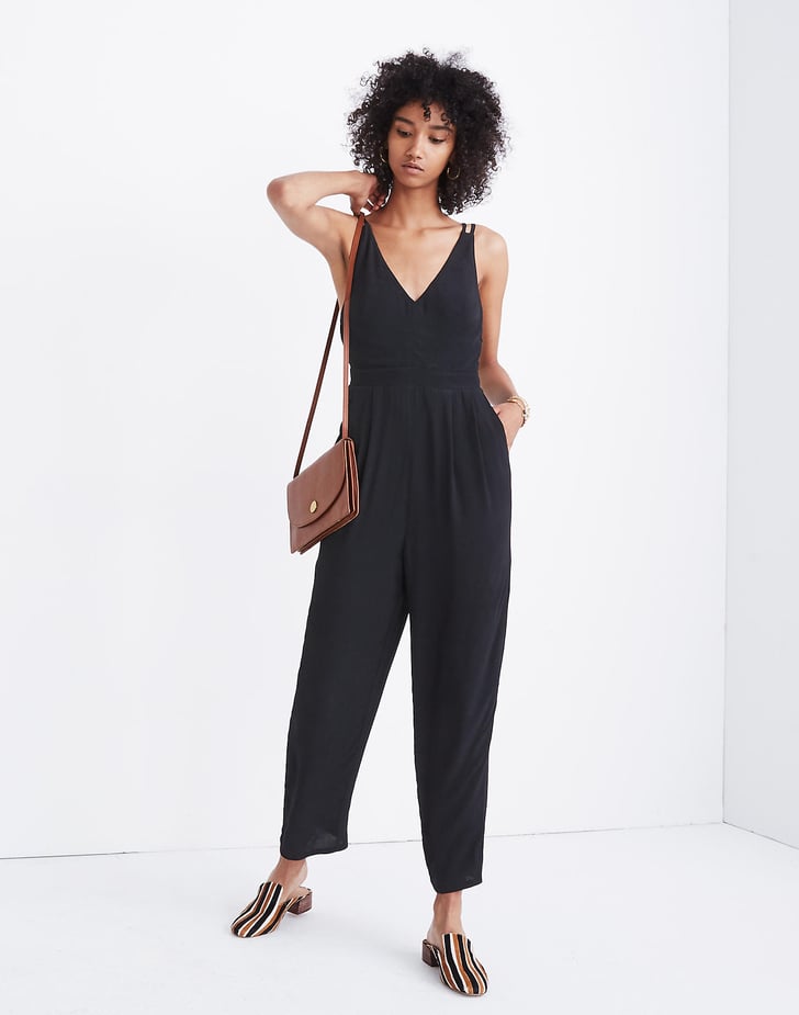 Madewell V-Neck Jumpsuit | Hailey Baldwin Jumpsuit With Justin Bieber ...