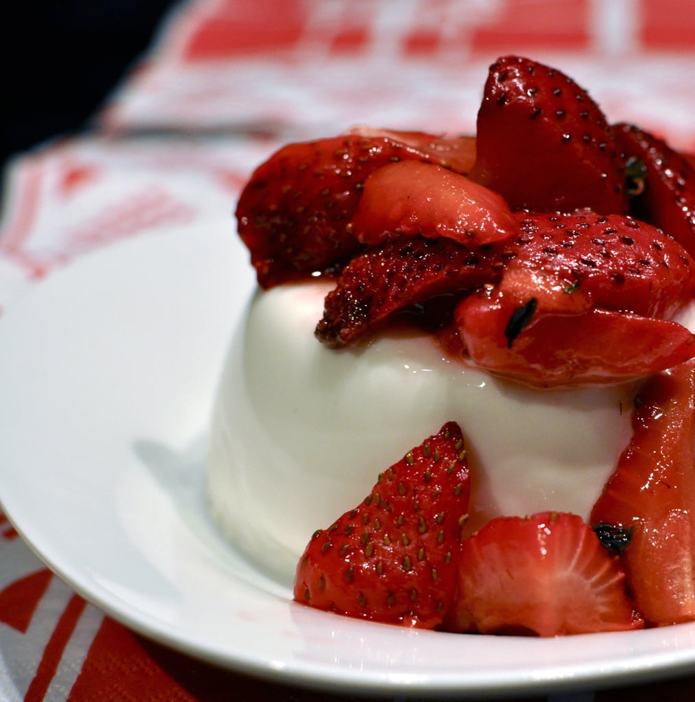 Roasted Strawberry Thyme Panna Cotta