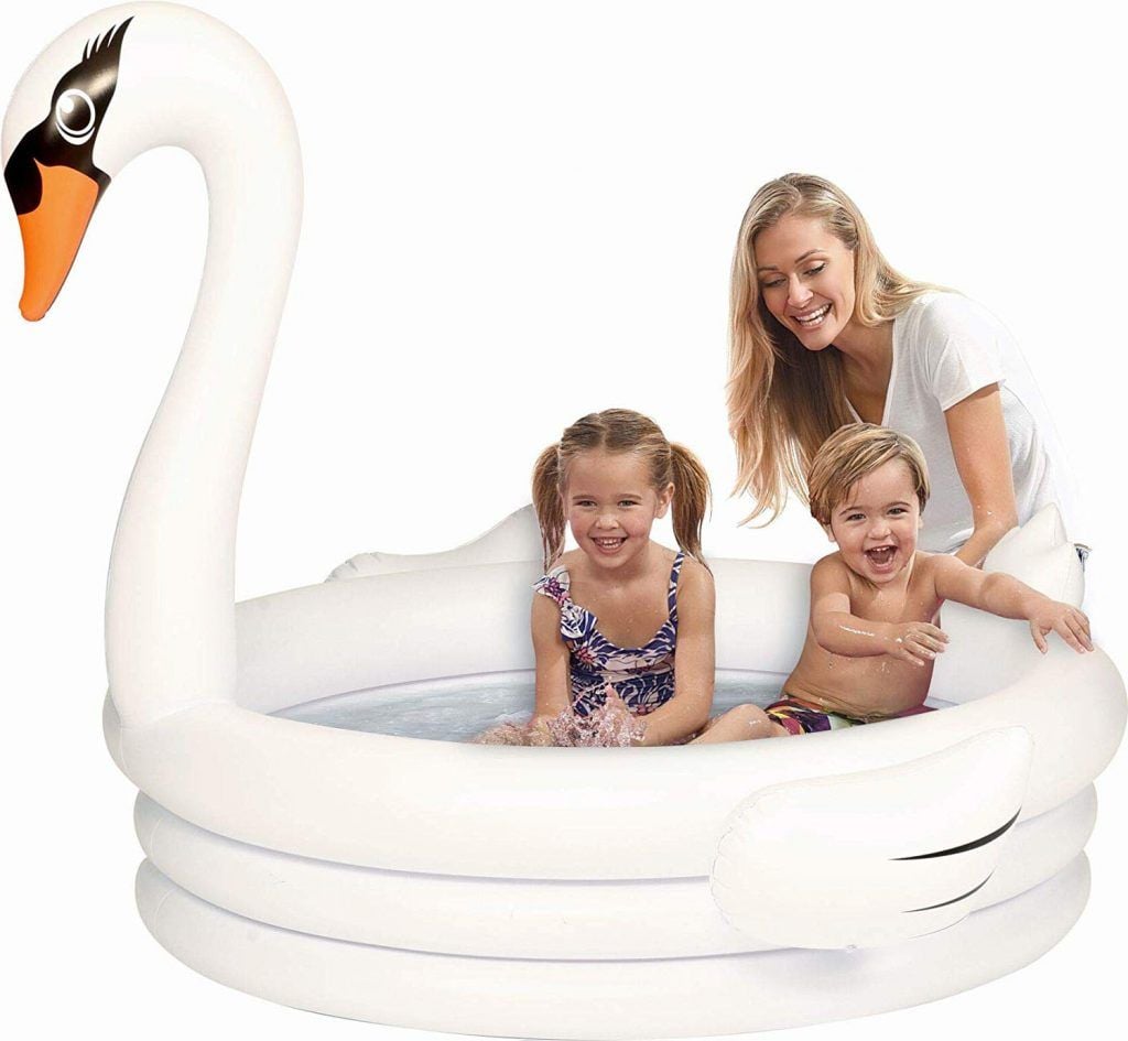 Coconut Float White Swan Inflatable Kiddie Pool