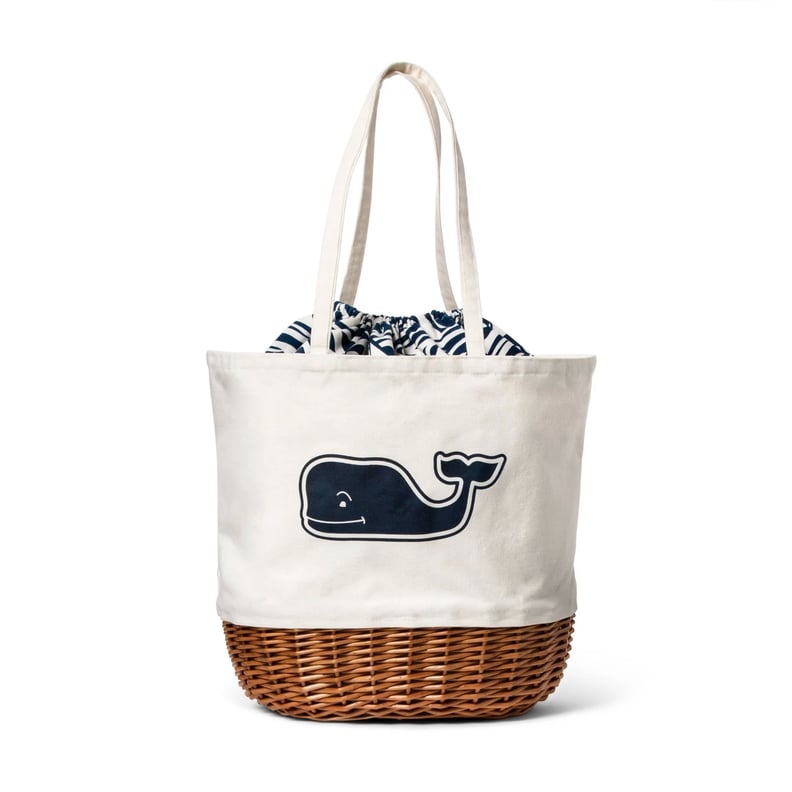 Whale Picnic Tote With Rough Seas Lining