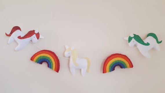 Rainbow and Unicorn Nursery Garland