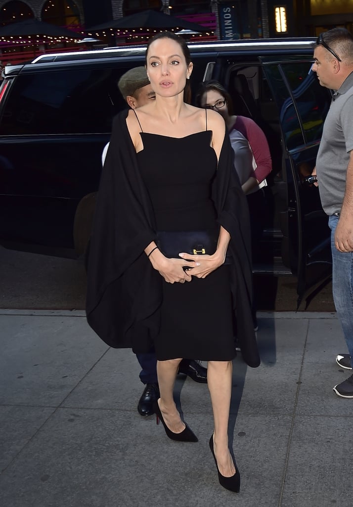 Angelina Jolie Black Dress in New York City June 2016