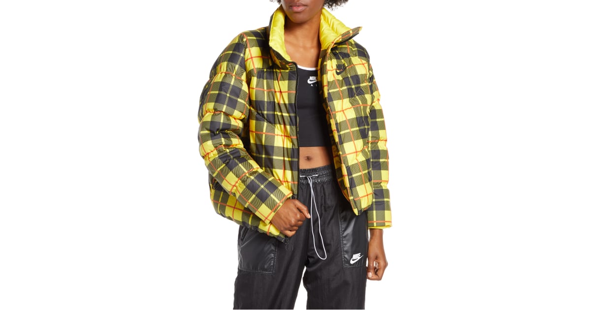 nike yellow plaid jacket