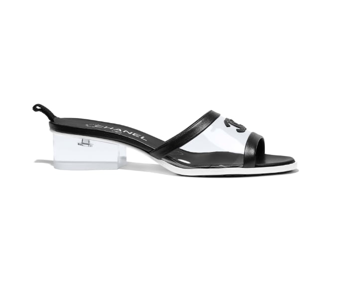 Chanel PVC & Lambskin Mules