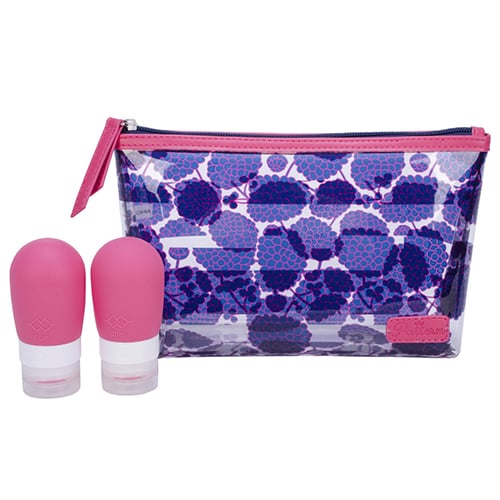 Dahlia Top Zip Clutch with Bottles