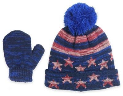 Americana Hat and Mitten Set