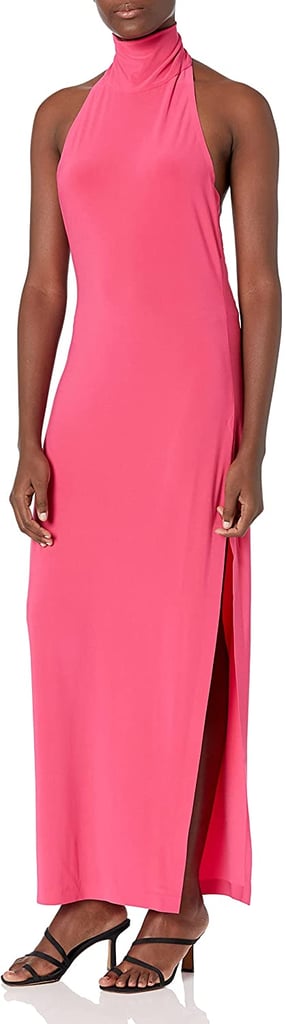 A Halterneck Style: Norma Kamali Halter Turtle Side Slit Gown