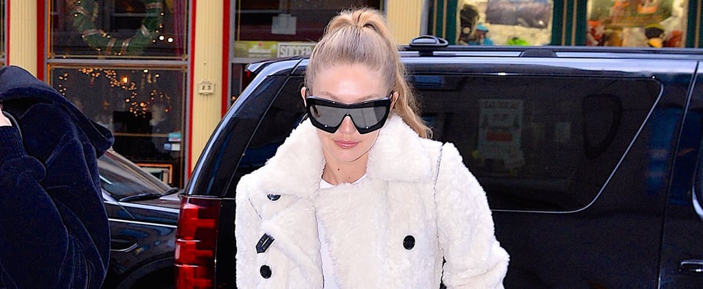 Gigi Hadid White Furry Coat