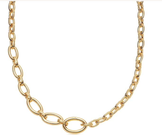 Gold Large Graduated Oval Chain Necklace