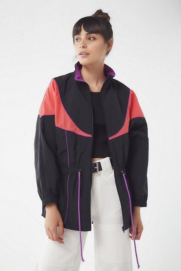 UO Nylon Colorblock Windbreaker Jacket