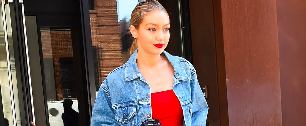 Gigi Hadid Red Leather Booties