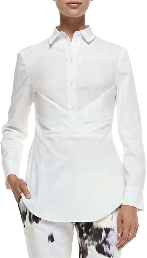 Lela Rose Button-Down Shirt With Crisscross Drape ($695)