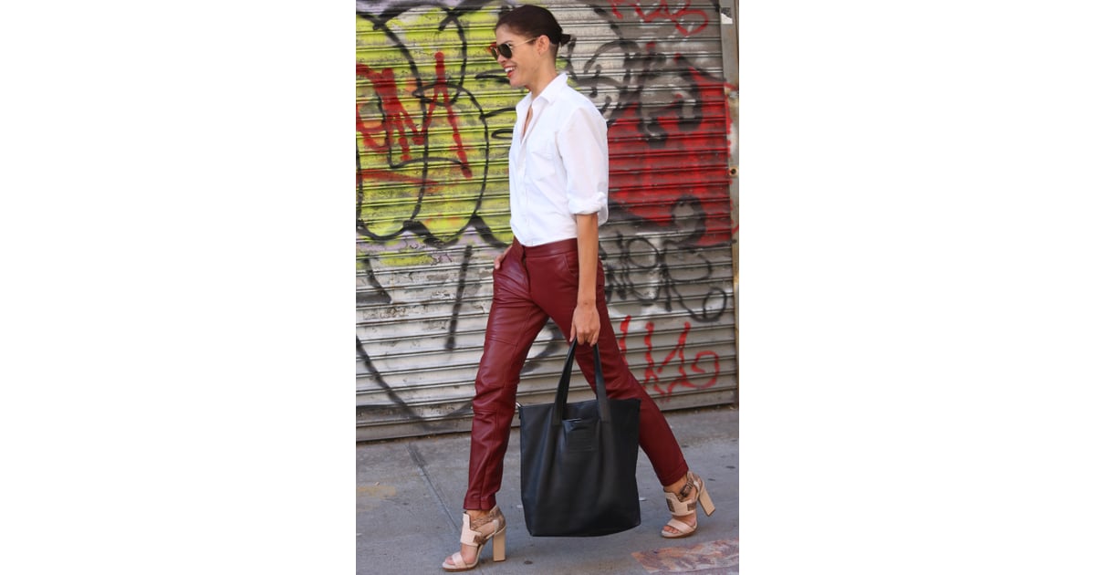 These oxblood leather pants are the 