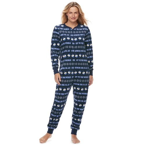 Women's Jammies "Oy to the World" One-Piece Pajamas