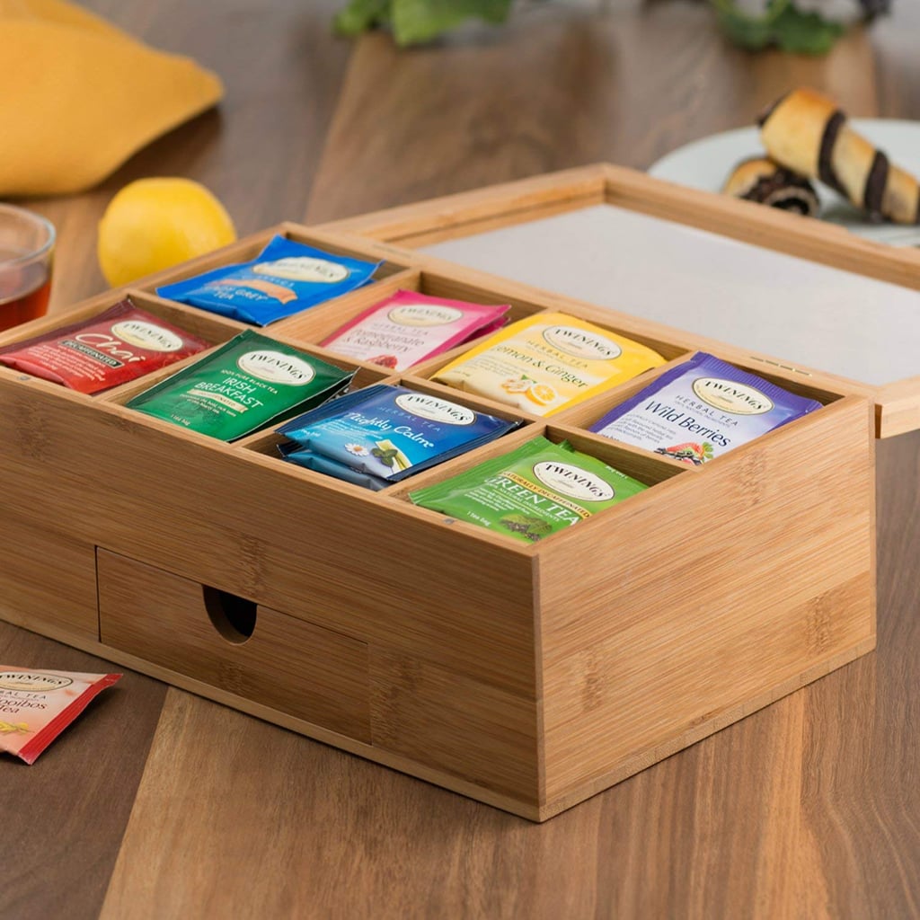 Bambusi Bamboo Tea Box Organizer Best Amazon Gifts 2019 POPSUGAR Smart Living Photo 3