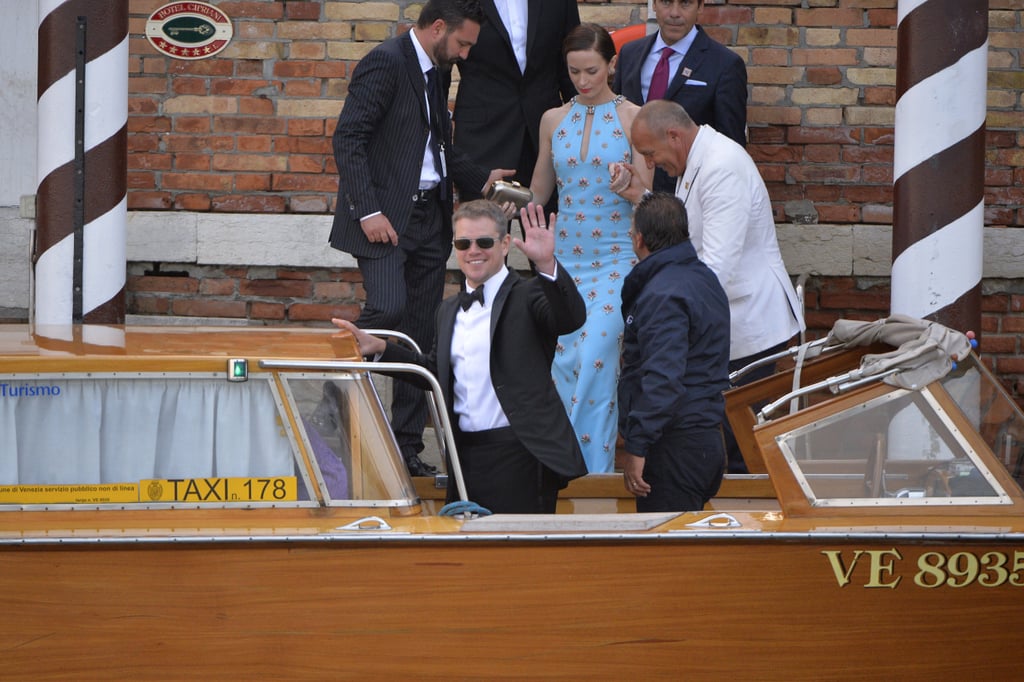 Matt Damon and Emily Blunt took a taxi together to George's big event.