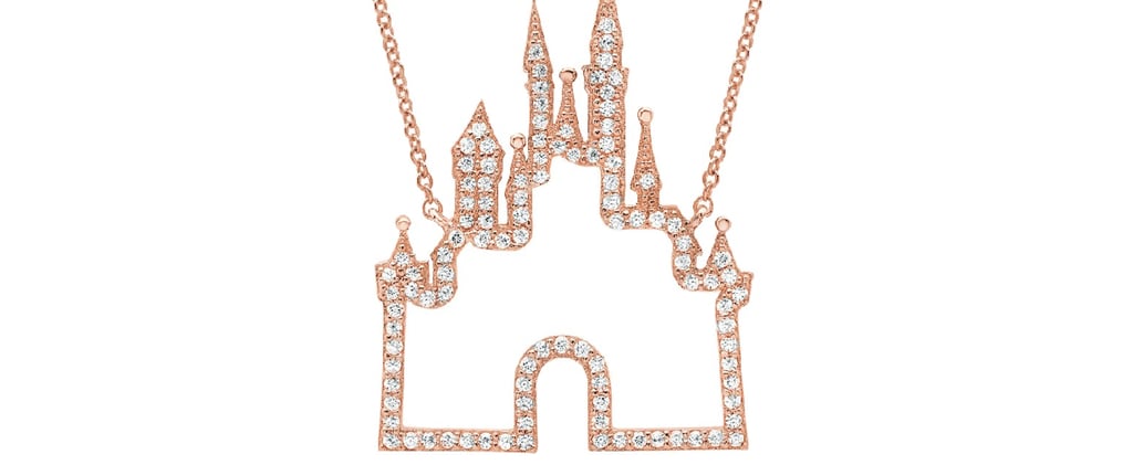 Disney Rose Gold Castle Necklace