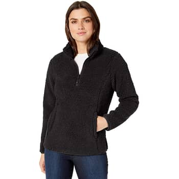 Essentials Womens Quarter-Zip Polar Fleece Jacket Outerwear