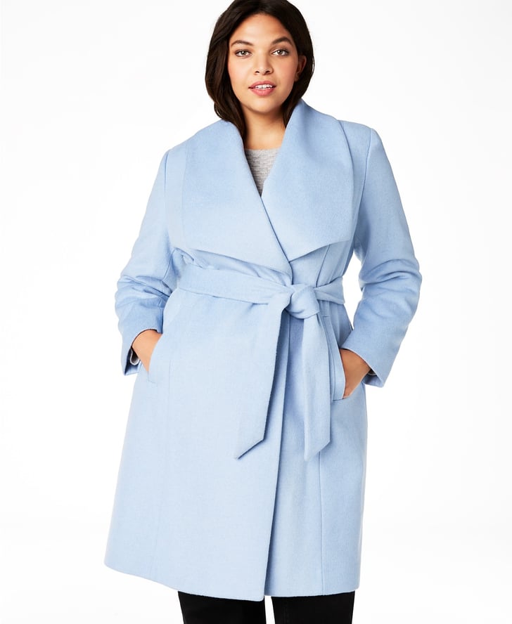 Cole Haan Plus Size Belted Wool Wrap Coat Stylish and Comfortable Coats for PlusSize Women at