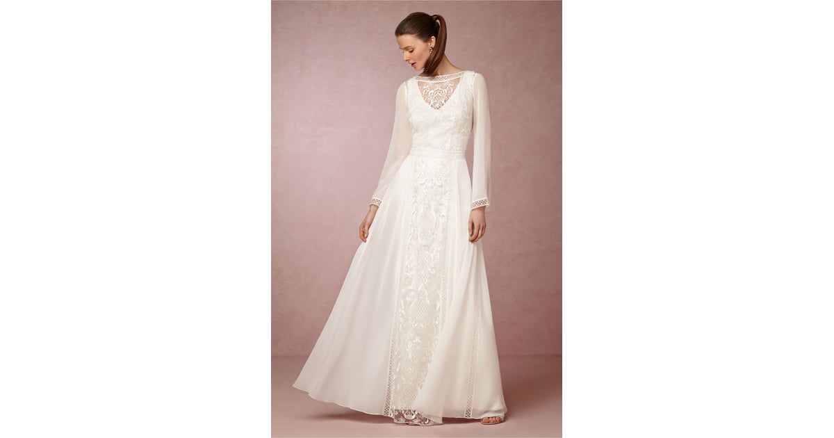 BHLDN Beatrice Gown ($240) | Wedding Dresses With Sleeves | POPSUGAR ...