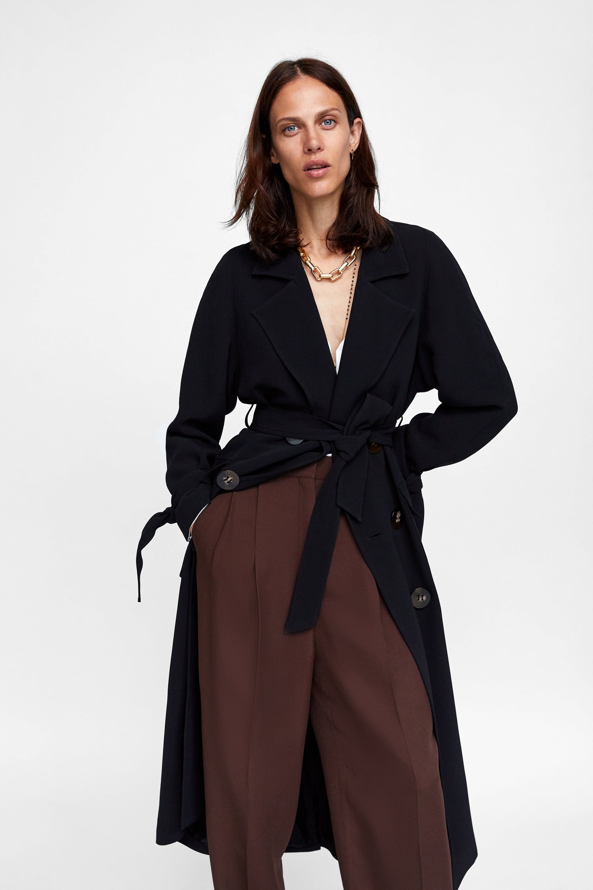 zara flowy trench