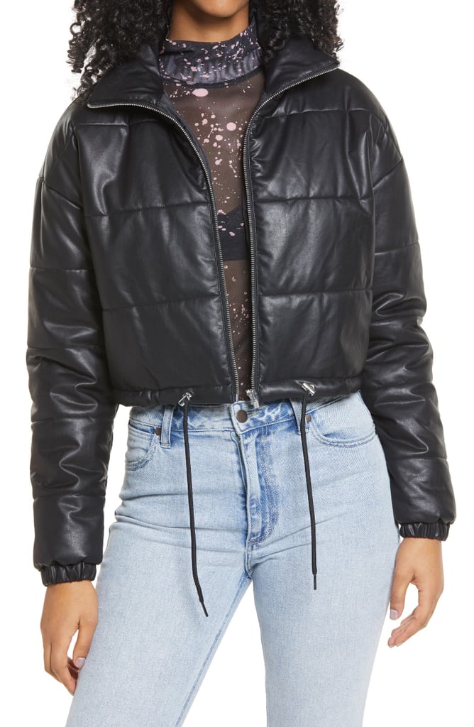 BP. Faux Leather Puffer Jacket