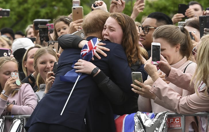 Prince Harry Hugs Sobbing Young Woman Australia 2018