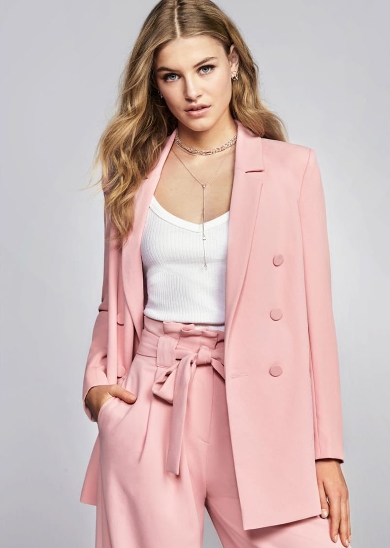 River Island Pink Double-Breasted Blazer