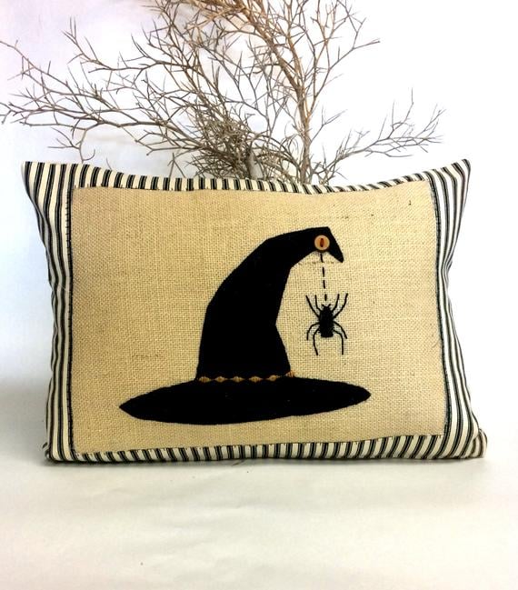 Witch's Hat Halloween Pillow