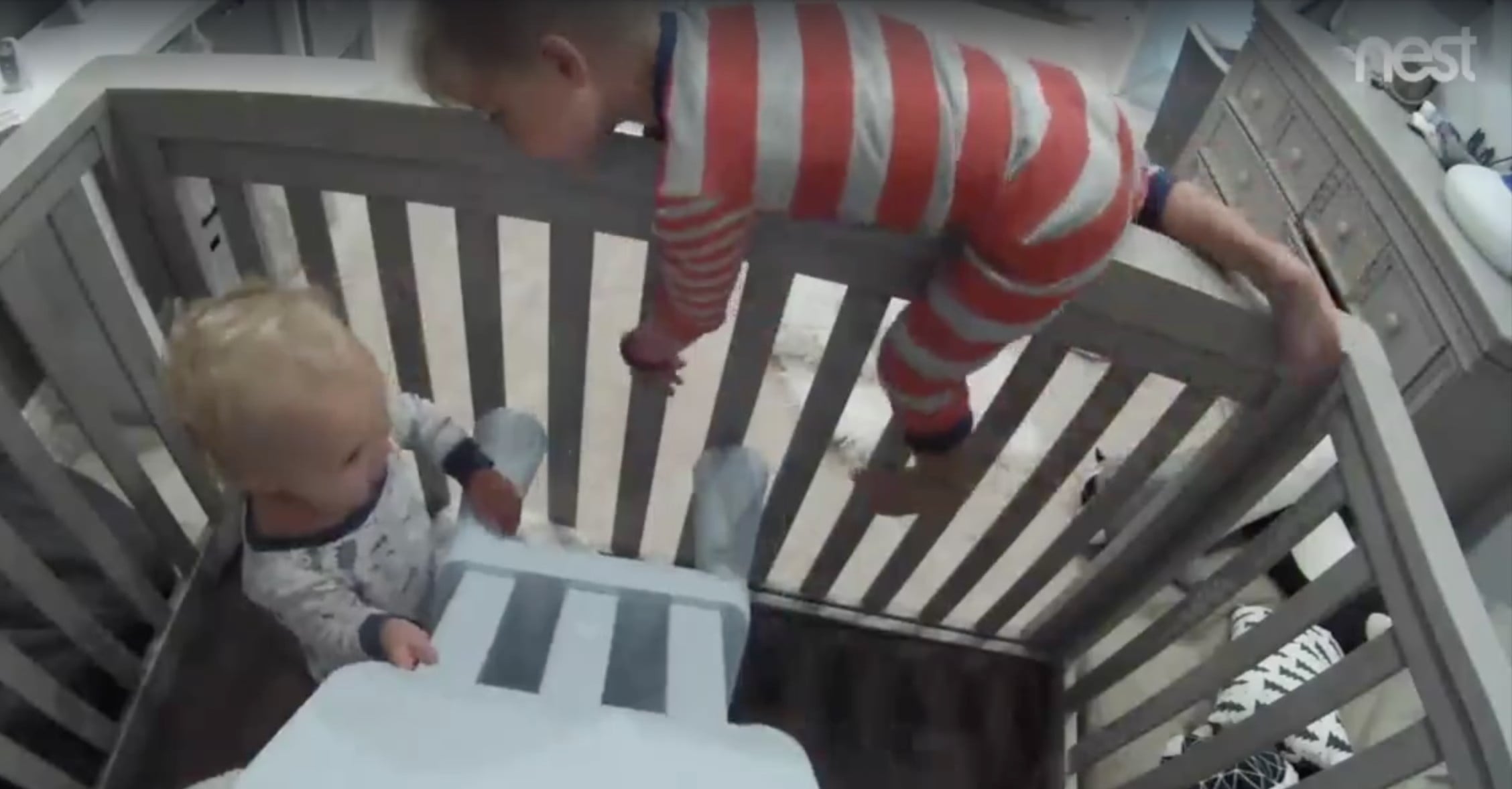 Toddler Helps His Baby Brother Out of His Crib POPSUGAR Family