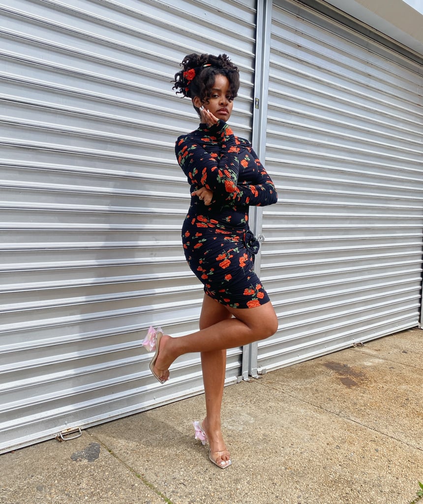 Magda Butrym x H&M Rose Print Dress, Scrunchie, and Rose Mules Review