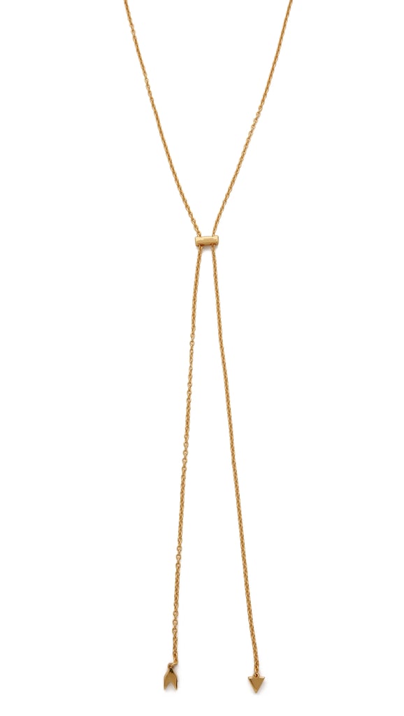 I'm beyond over statement-making baubles and pendants: this Fall, I'm doing feminine and delicate. When I'm giving my trusty bandanas a break, I'll rock this Gorjana Durango Bolo Necklace ($65), which will give me a little something extra without stealing the spotlight. 
— Samantha Sutton, assistant editor