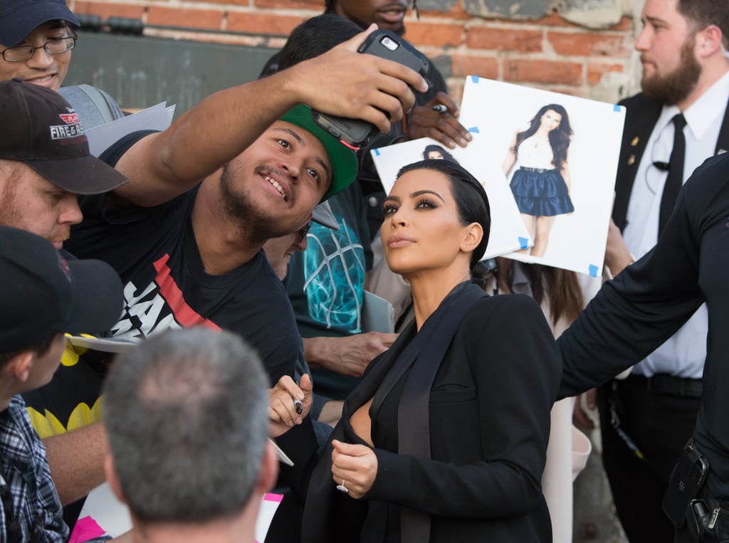 Kim Kardashian's Sheer Dress on Jimmy Kimmel Live! 2015