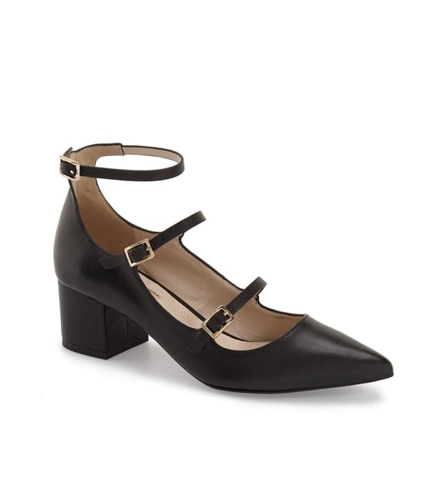 I'm all in for any shoe trend that comes along with a little help in the height department. When I first laid eyes on the Topshop Jolene Pump ($80-$85), I had to have them. The caged details are a pretty cool feature, and the body is the perfect blend between a flat and a high heel.
— JC