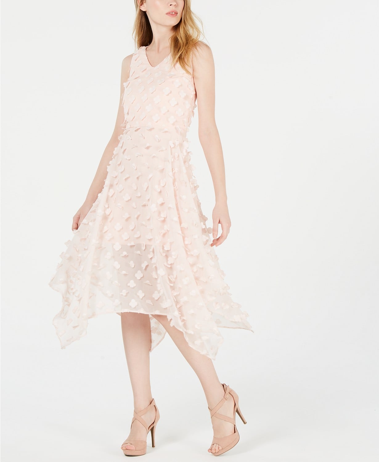 Kensie Sleeveless Appliqué Midi Dress ...