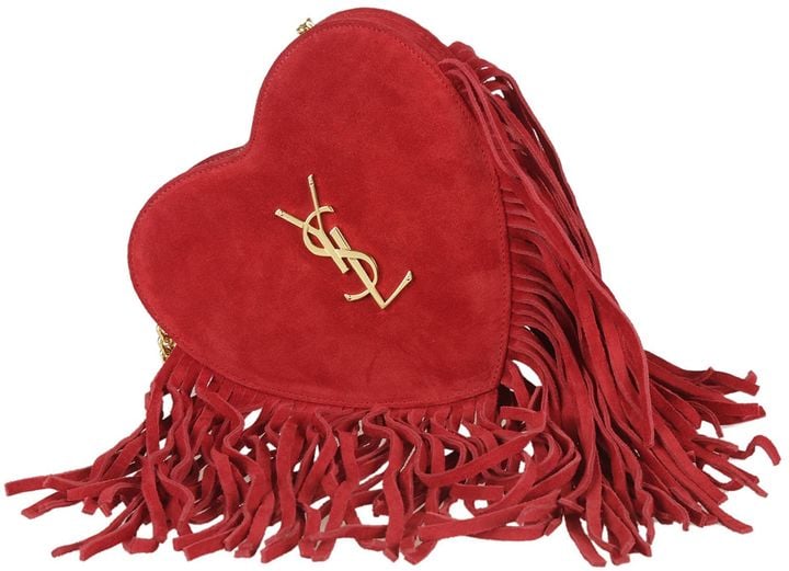 Saint Laurent Heart Fringed Crossbody