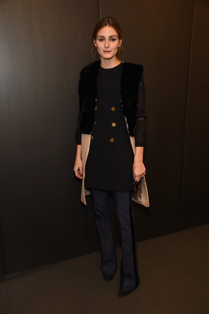 Always ahead of the trend, Olivia rocked flared jeans while attending the Rachel Zoe presentation.