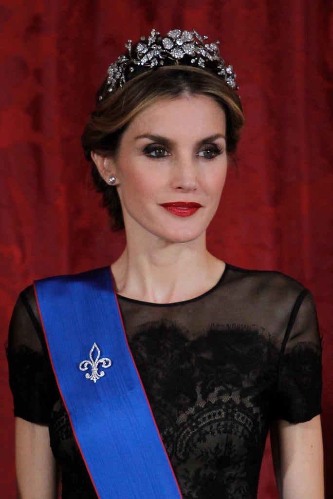 Queen Letizia at Chilean State Dinner 2014 | Photos