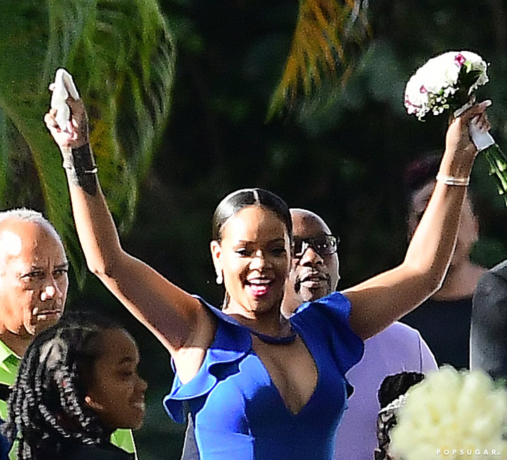 Rihanna Blue Bridesmaid Dress 2018