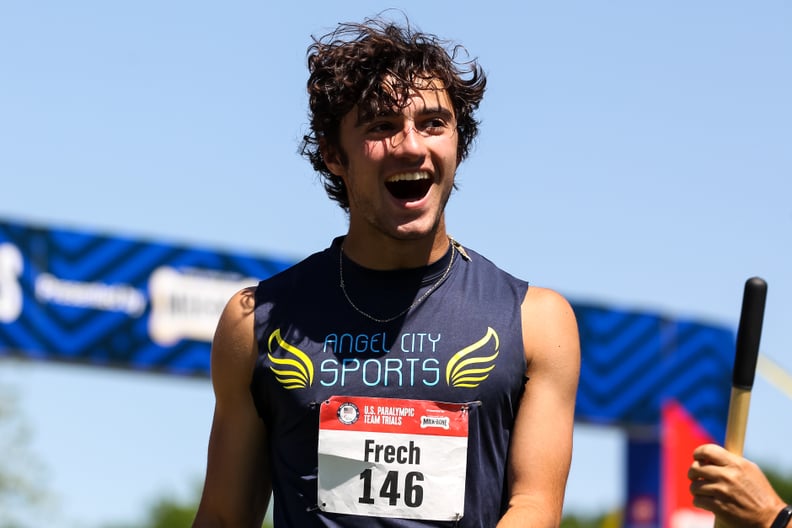 MINNEAPOLIS, MN - JUNE 18: Ezra Frech of the United States reacts to his attempt in the Men's Long Jump Ambulatory final during the 2021 U.S. Paralympic Trials at Breck High School on June 18, 2021 in Minneapolis, Minnesota. (Photo by David Berding/Getty 