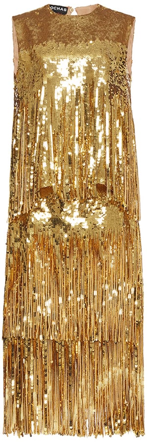 Rochas Sleeveless Sequin Fringe Dress