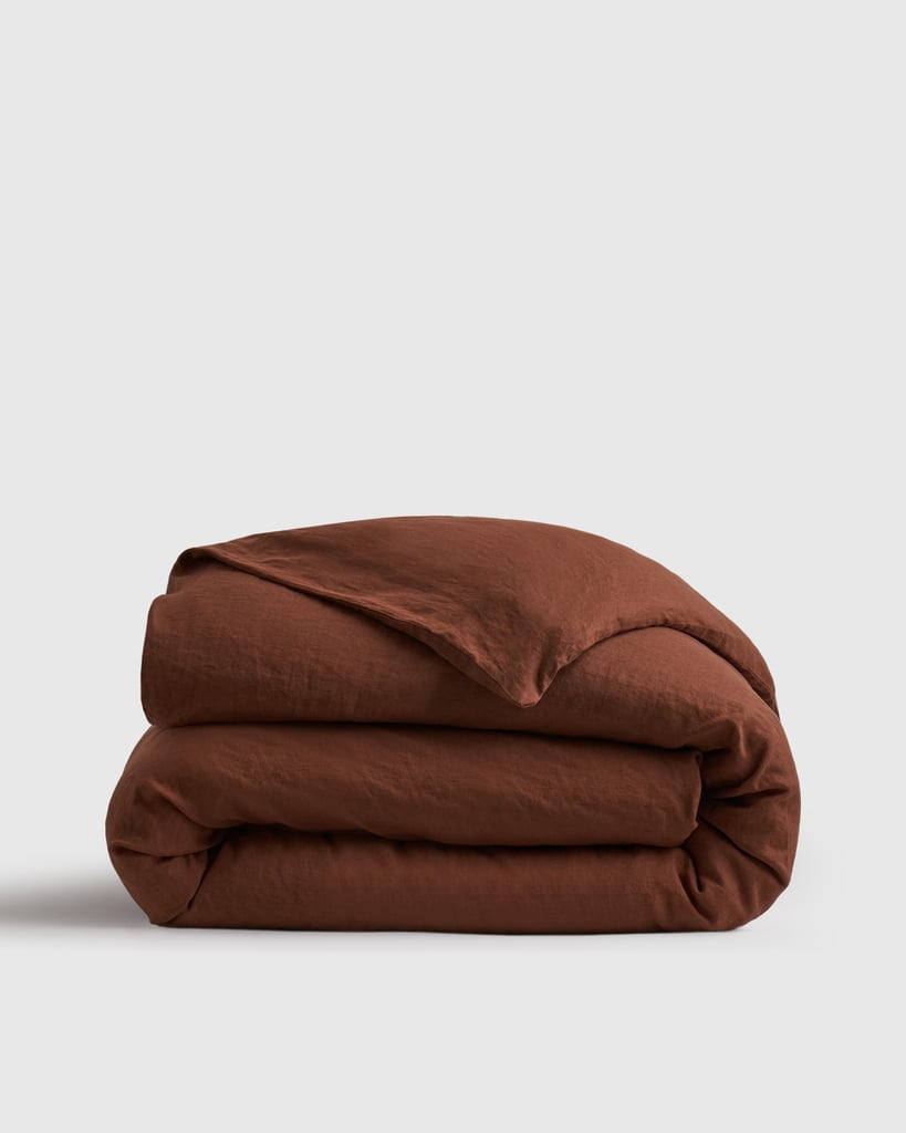 Quince European Linen Duvet Cover in Bordeaux