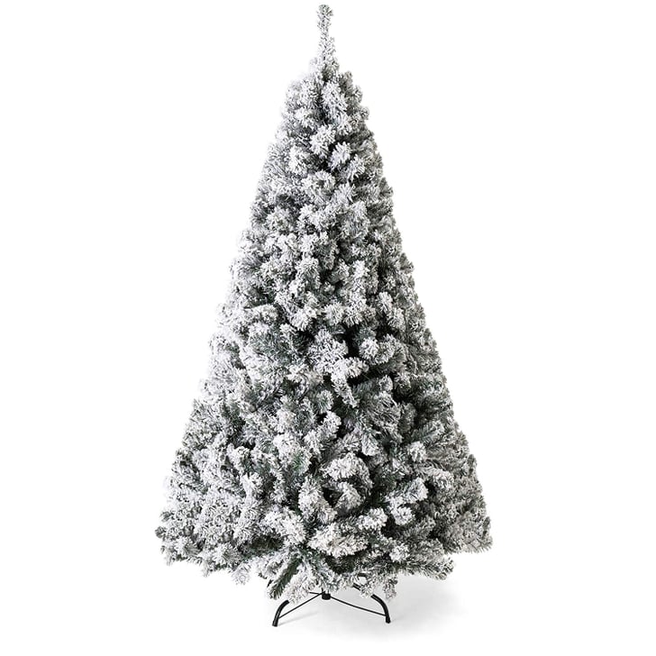 Best choice products snow flocked hinged artificial pine christmas tree