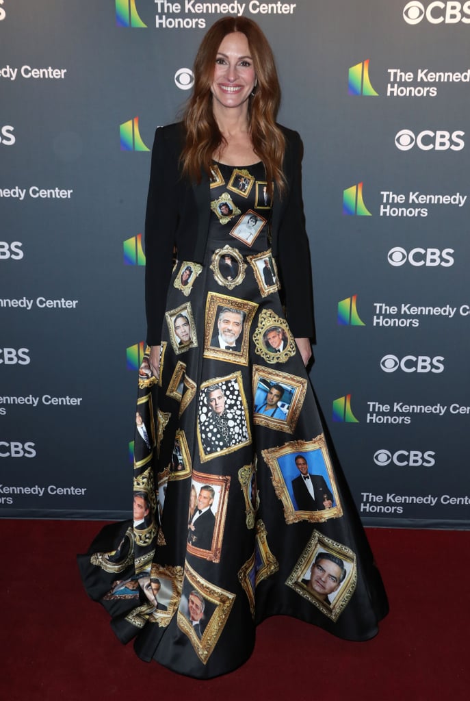 茱莉亚·罗伯茨穿衣服覆盖在乔治·克鲁尼的照片